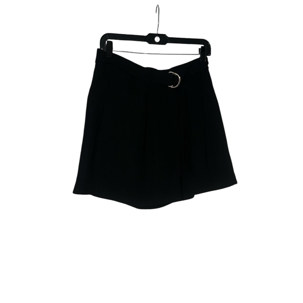 H&M black BELTED PAPER BAG SHORTS size 10